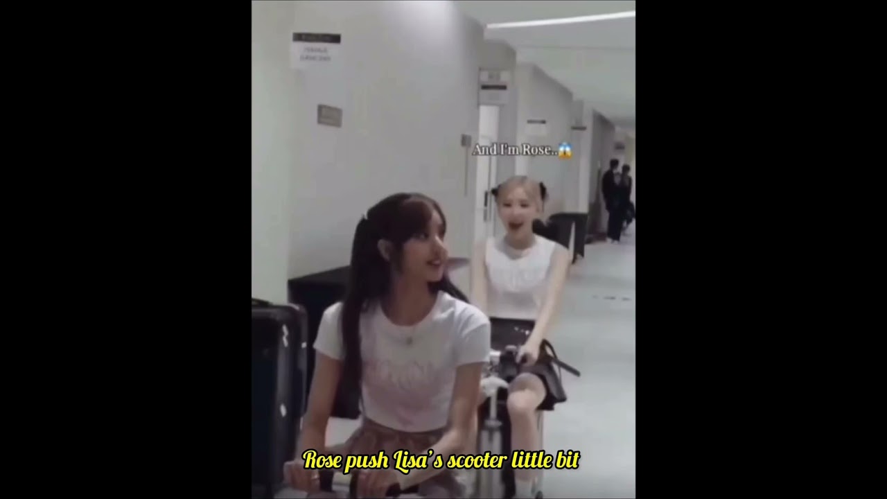 But lisa push rose’s scooter 🛴 to much #blackpinkmembers #jennie #lili #jisoo #blackpinkrose