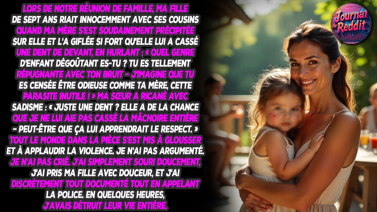 Pendant notre réunion de famille, ma fille de 7 ans riait innocemment avec ses cousins quand...