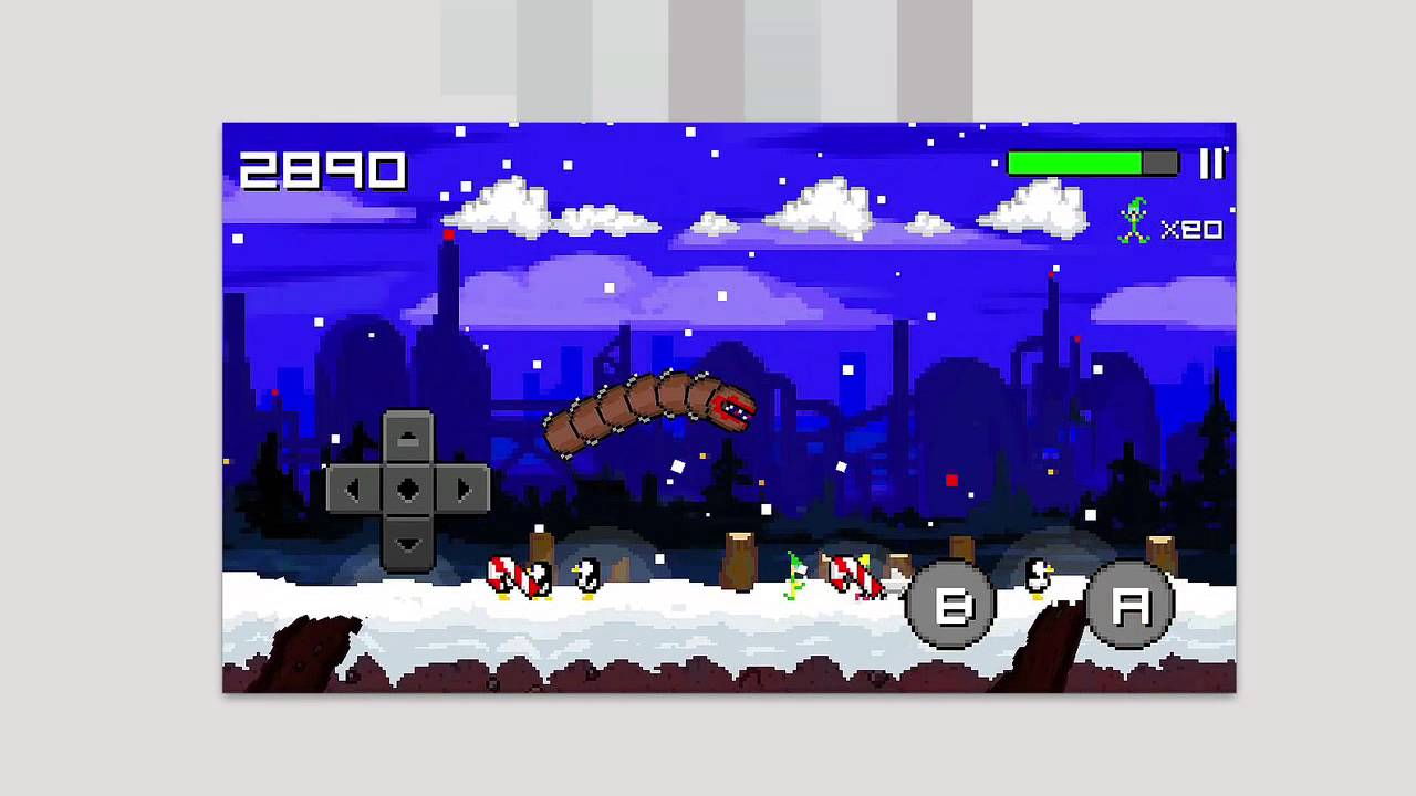 Super Mega Worm vs. Santa 2 Gameplay & Review