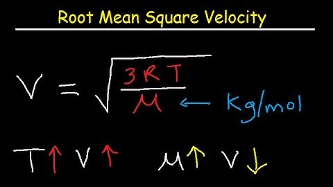 Root Mean Square Velocity - Equation / Formula
