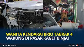Speeding A Woman Driving A Brio Crashed Into Four Stalls At The Binjai Surprise Market Causing 