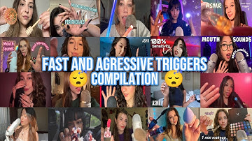 ASMR | The Best Fast And Agressive Triggers Compilation 😴 (Random And Sleep Tingles)