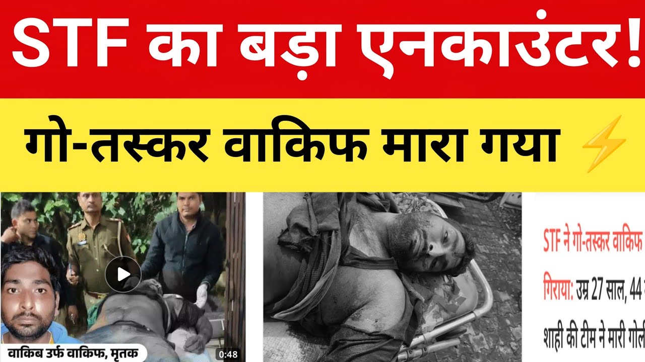 [Breaking] STF ने गो-तस्कर वाकिफ को एनकाउंटर में मार गिराया | UP Encounter News | Rashi Update