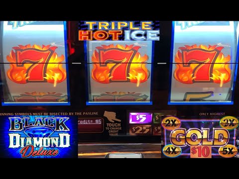 HIGH LIMIT CASINO SLOTS: $10 2X 3X 4X 5X GOLD + BLACK DIAMOND DELUXE + TRIPLE HOT ICE SLOT PLAY!
