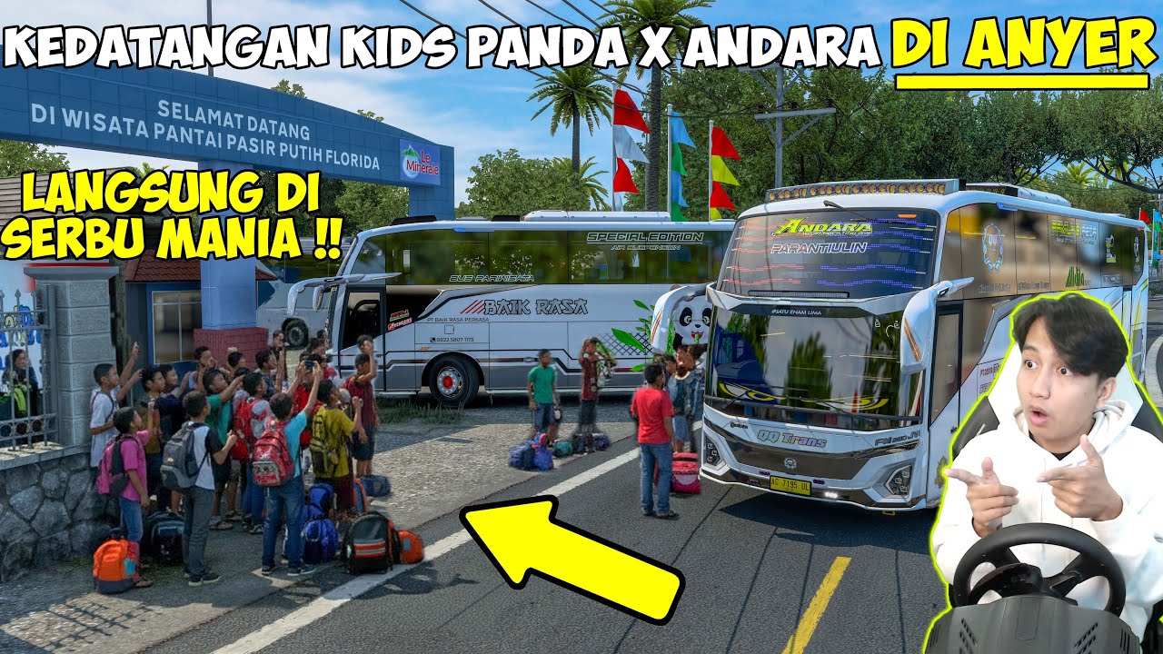 KEDATANGAN KIDS PANDA X ANDARA DI PANTAI ANYER !! LANGSUNG DI SERBU MANIA FULL BASURI