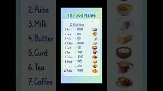 10 Food Names in English and Hindi 🍔🍕 | Food Vocabulary #Shorts
