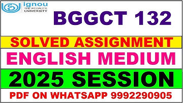 BGGCT 132 solved assignment 2025 in English | bggct 132 solved assignment 2025 | ignou bggct132 2025