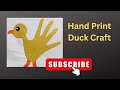 Hand print duck craft easy step by step az art techniques