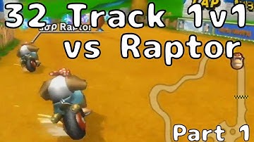 Crazy Backspams! 32 Track 1v1 vs Raptor Highlights! -  Part 1 - Mario Kart Wii Wiimmfi