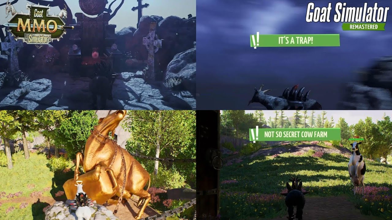 Secret Places: It's A Trap! & Not So Secret Cow Farm (MMO) - Goat Simulator Remastered