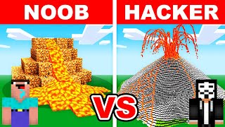 NOOB vs HACKER: I Cheated In a VOLCANO House Build Challenge!