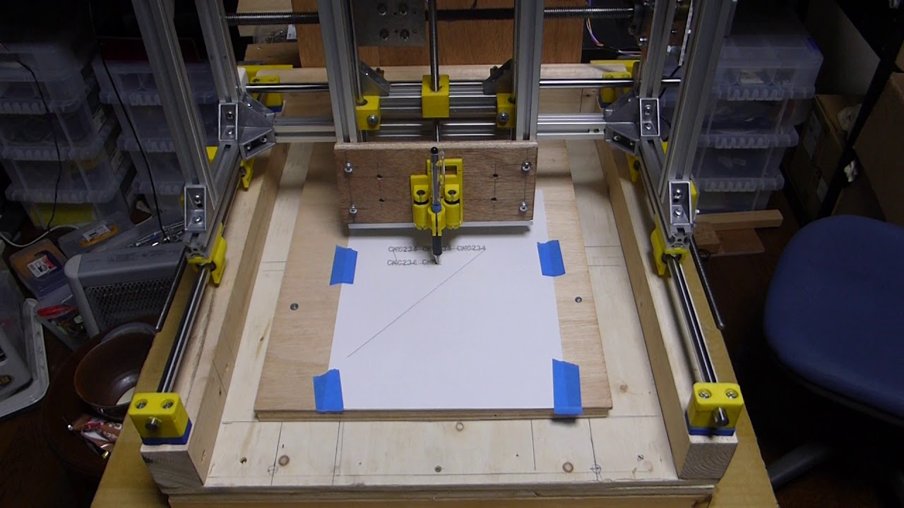 Plotter Pen Router Bit Pen Ploter Test by Home Build CNC Router - YouTube