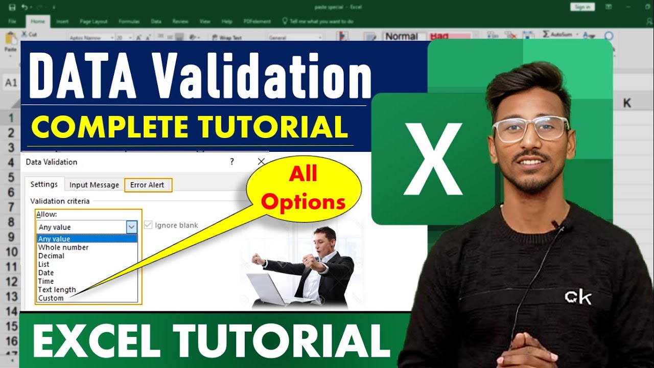 Excel Tutorial For Beginners : Data Validation in Excel | Microsoft ...