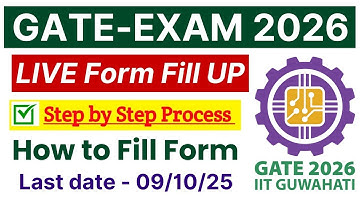 🔴GATE 2026 Live Form Fill UP Process | GATE Exam For Pharmacy Students | GATE Application 2026