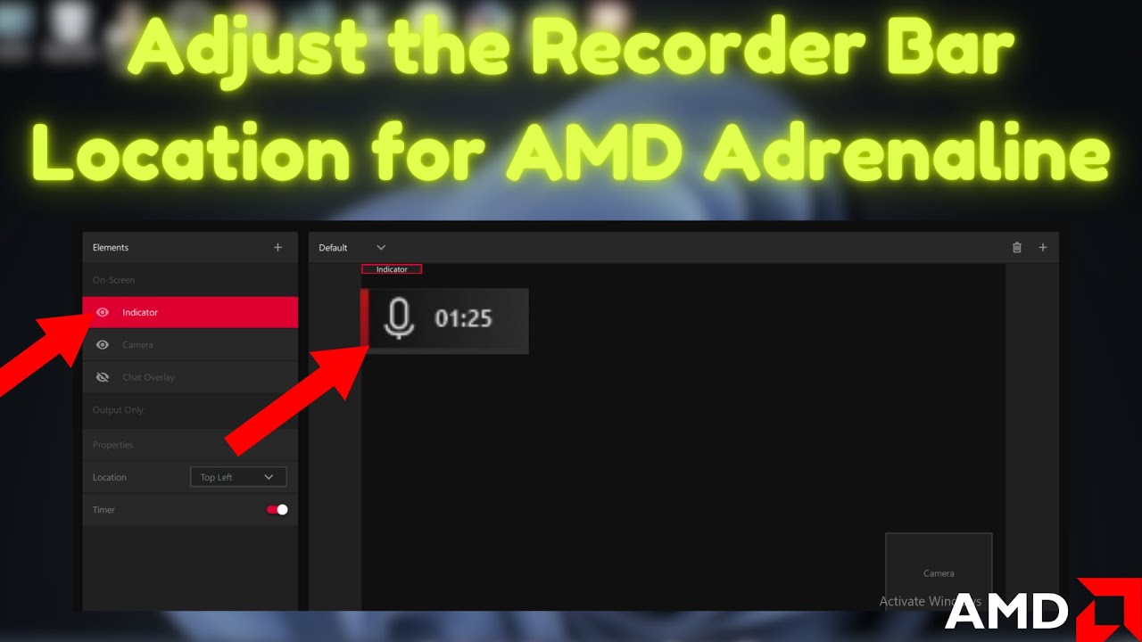 How to Adjust the Recorder Bar Location for AMD Adrenalin - YouTube