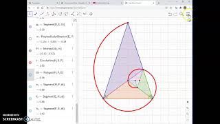 Fibonacci's spiral with triangle