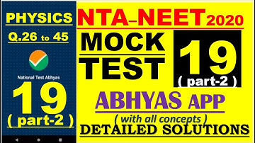 NTA abhyas NEET Mocktest 19 (P-2 ) Physics detailed solutions | NTA NEET Mocktest19 | IPL By-MSD Sir