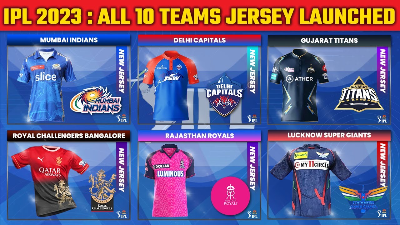 IPL 2023 Official Jersey of All 10 IPL Teams Announced for IPL 2023