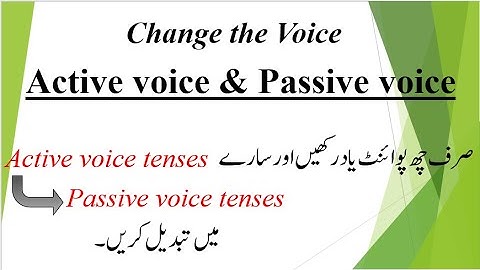 Active Voice and Passive Voice | Rules in Urdu/Hindi | Active passive in English Grammar