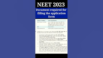 NEET 2023|Important documents|for filling the application form|#shorts #neet