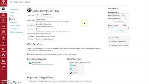 How to set Canvas Display Name, Email, and Notification settings