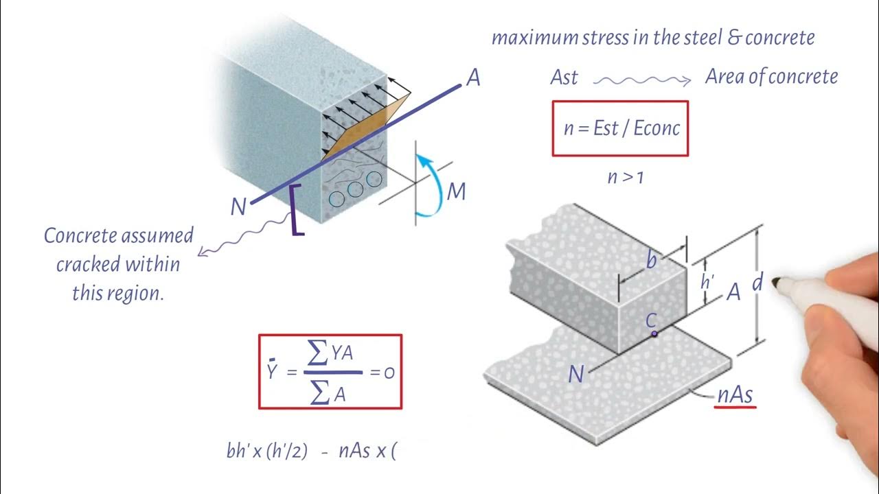 How to calculate stresses in reinforced concrete beams Worked Example