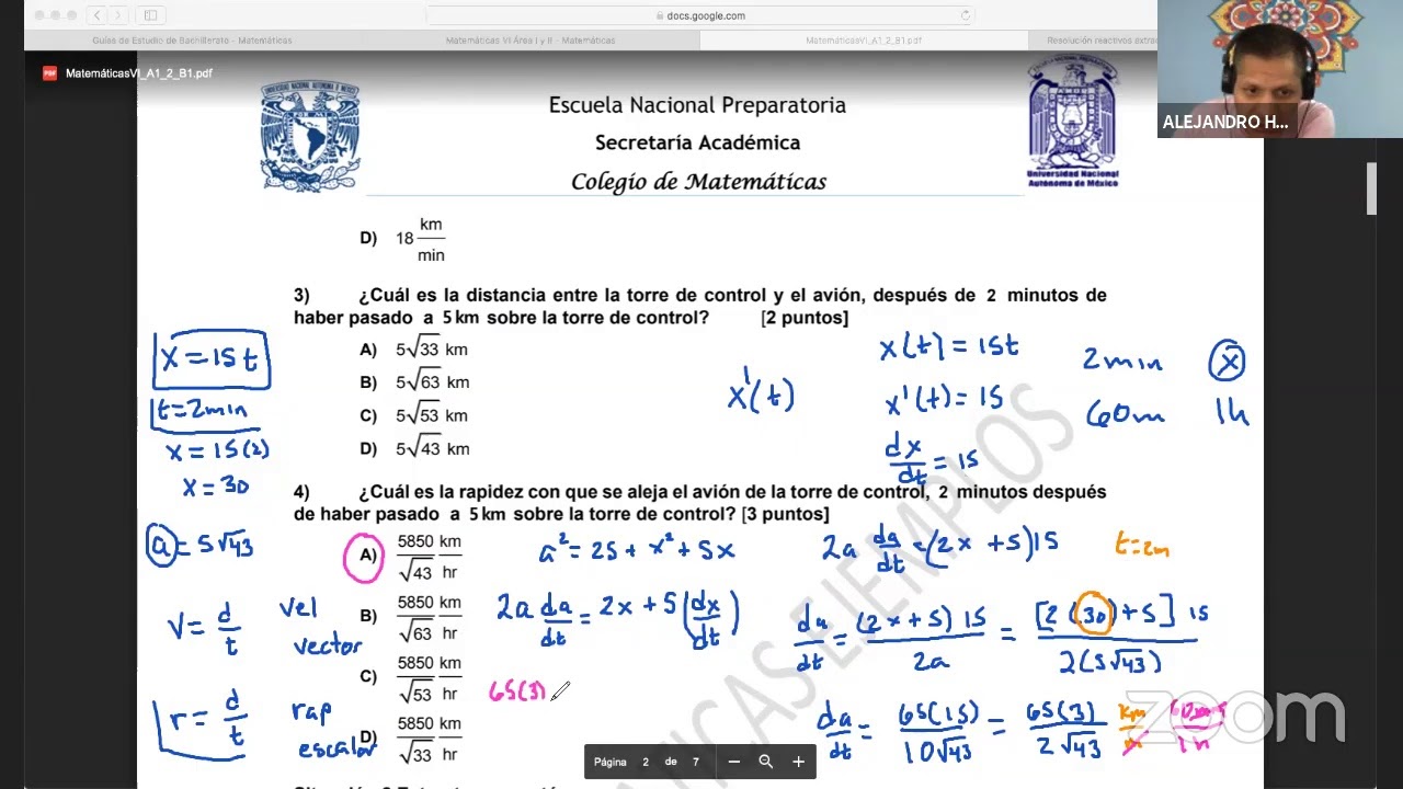 Resolución reactivos extraordinario MATEMÁTICAS VI (área 1) Ej1B - YouTube
