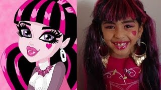 Draculaura Monster High Doll! Halloween 2013 Makeup Tutorial