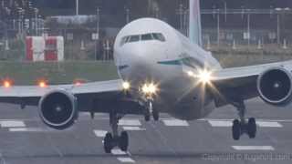 Boeing 767 - And Strong Crosswinds. Egbb - Birmingham Airport Uk