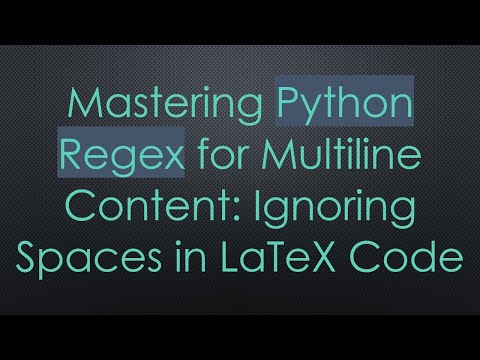 Mastering Python Regex