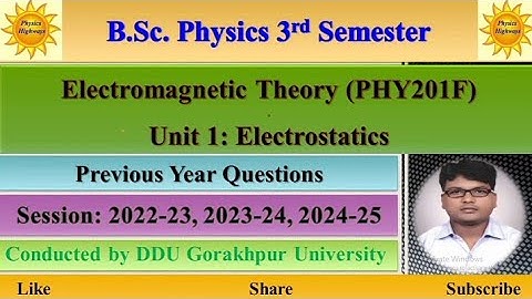 BSc Physics 3rd sem|| EMT|| Unit 1|| Electrostatics|| previous year questions|| #ddu #pyq #emt #bsc