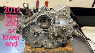 2018 ktm 250 SX engine rebuild PART 1 bottom end disassembly #2stroke  #ktm  #rebuild #howto
