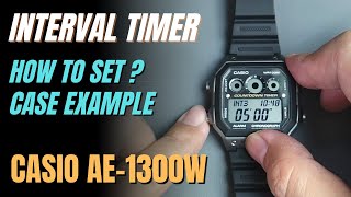 How To Set Interval Timer on Casio AE1300W ( AE1300, AE1300WH, AE-1300WH )