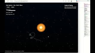 sunn moon and earth rotation animation  using html css  and js #code #python #html #javascript