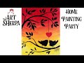 Easy Love Birds on a Branch Sunset Acrylic Painting Tutorial | TheArtSherpa