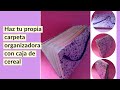 Carpeta organizadora con caja de cereal