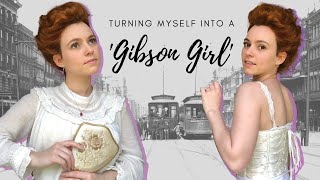 I Turned Myself Into a Gibson Girl | Edwardian Hair and Makeup Tutorial