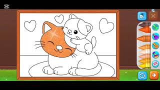 Coloring game. Draw a cat and a kitten. screenshot 3
