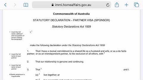 Statutory declaration - Partner visa (sponsor) Australia How to Fill Step by Step Full Details