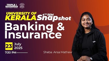 University of Kerala | B.Com | 4th Sem | Banking and insurance | Snapshot | Part 2 | Live