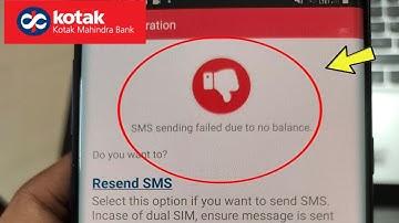 Fix Kotak bank | Sms sending failed due to no balance Problem Solved