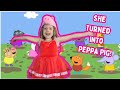 Layla turns into peppa pig