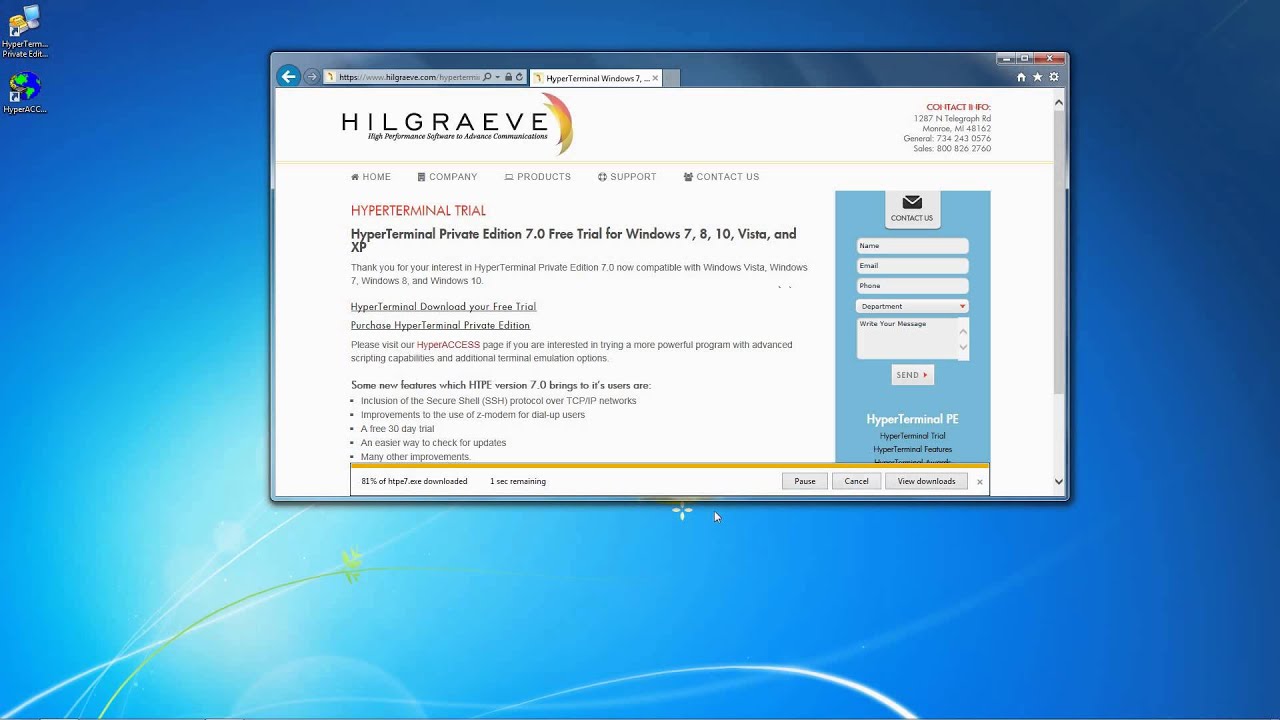 install hyper terminal windows 10