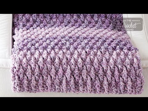 Free Crochet Pattern, Bernat Blanket Twists Textured Life Crochet Blanket, #Yarnspirations…