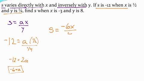 Writing an equation that involves direct and inverse variation