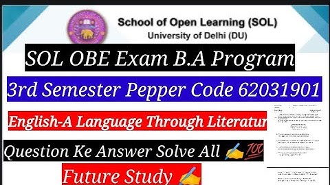 Q.5 part A English A English language through literature Question answer solve paper code 62031901