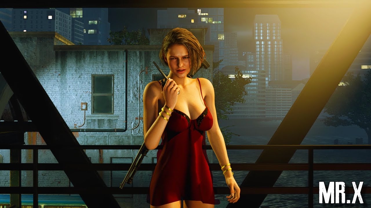 jill valentine red dress Resident Evil 3 Remake Jill with beatiful Red Dress Gameplay PC Mod