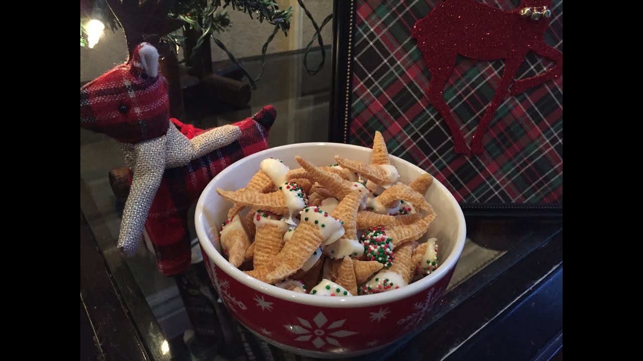 EASY CHRISTMAS PARTY SNACK DIY White Chocolate Covered Bugles YouTube