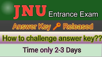Jnu Entrance Exam 2020-2021 Answer key | Released कर दिया गया है। how to check