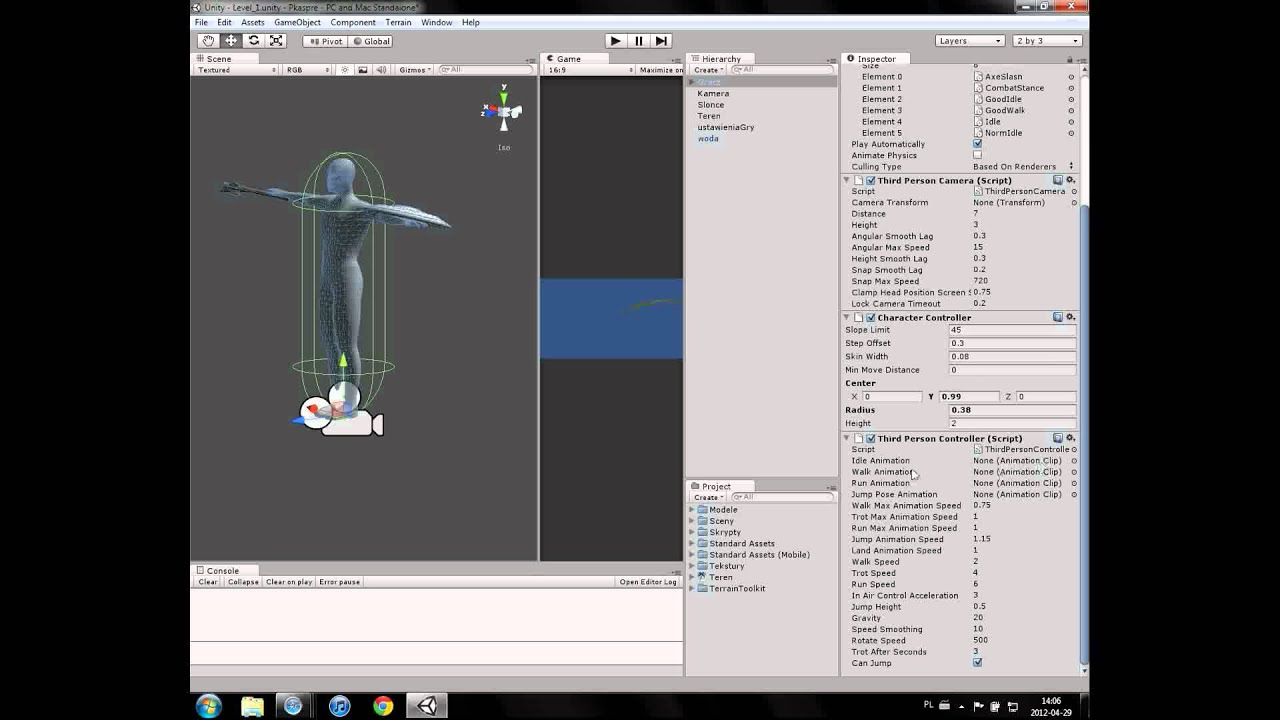 Nauka tworzenia zaawansowanej gry w Unity 3d - part 2.06 (ruch gracza i ...